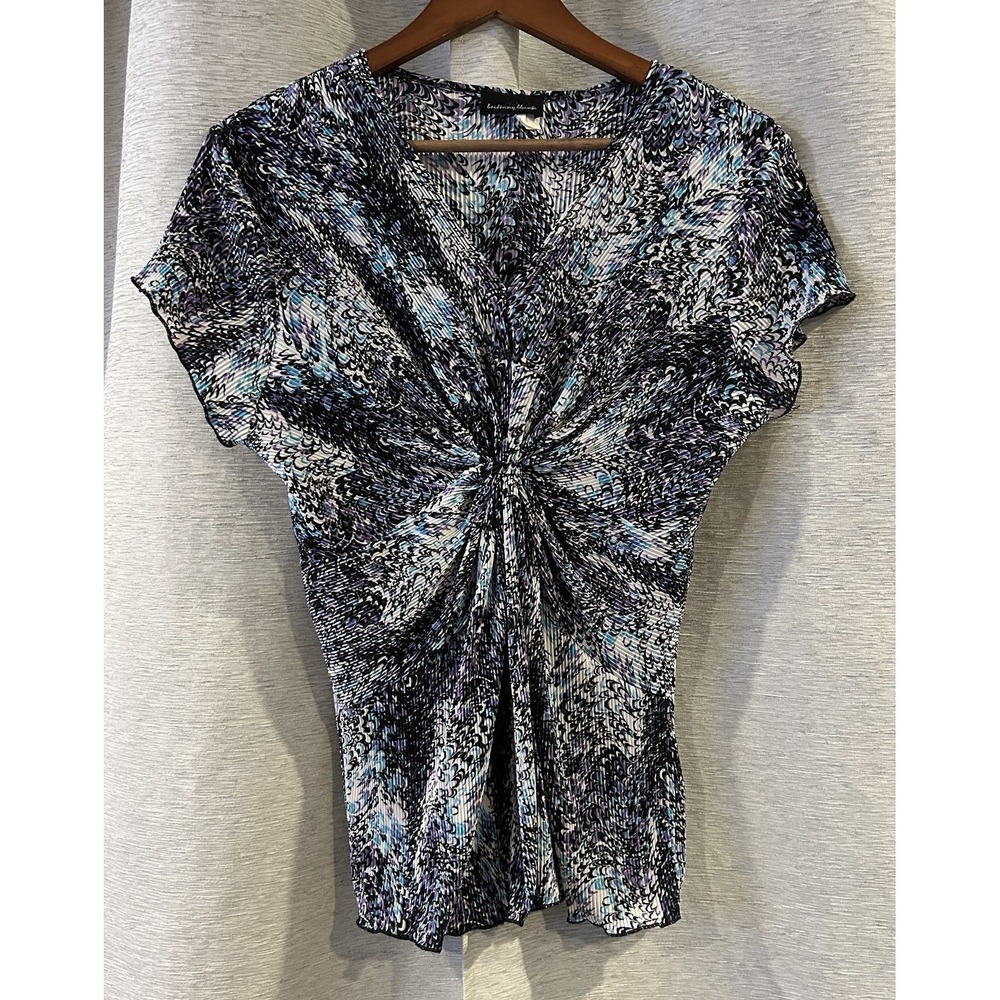 Vintage Brittany Top M Colorful Retro V-Neck Y2K‎ 90s glam